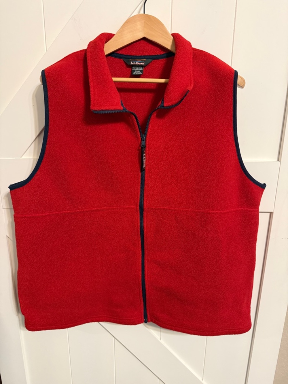 Vintage L.L.Bean Red Fleece Zip Front Vest Full Zip Women’s 2X Red RW63